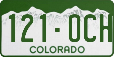 CO license plate 121OCH