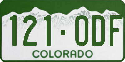 CO license plate 121ODF