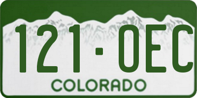 CO license plate 121OEC