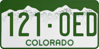 CO license plate 121OED