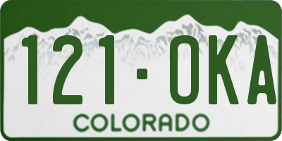 CO license plate 121OKA