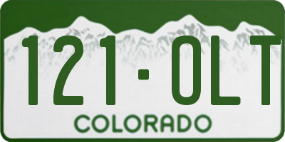 CO license plate 121OLT