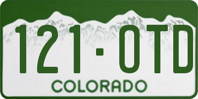CO license plate 121OTD