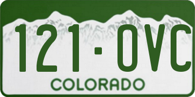 CO license plate 121OVC