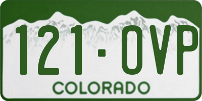 CO license plate 121OVP
