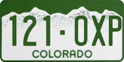CO license plate 121OXP