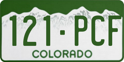 CO license plate 121PCF