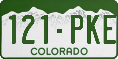 CO license plate 121PKE