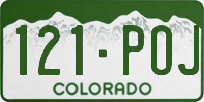 CO license plate 121POJ