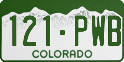 CO license plate 121PWB