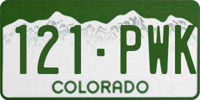 CO license plate 121PWK