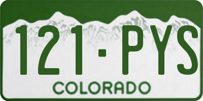 CO license plate 121PYS