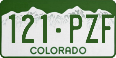 CO license plate 121PZF
