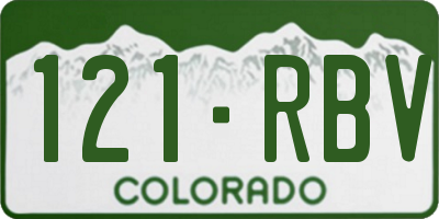 CO license plate 121RBV