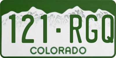 CO license plate 121RGQ