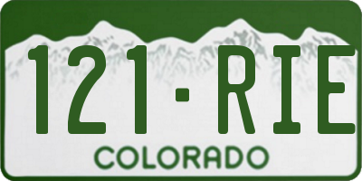 CO license plate 121RIE