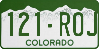 CO license plate 121ROJ