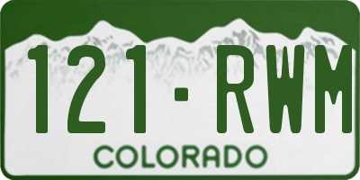 CO license plate 121RWM