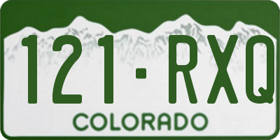 CO license plate 121RXQ