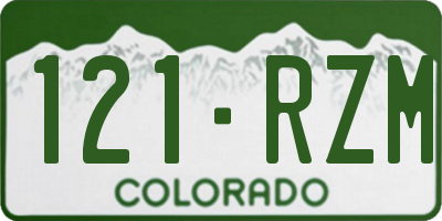 CO license plate 121RZM