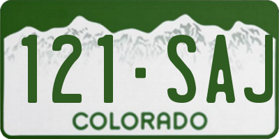 CO license plate 121SAJ
