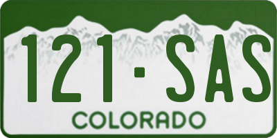 CO license plate 121SAS