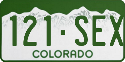 CO license plate 121SEX