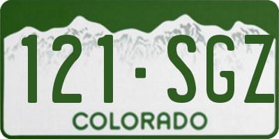 CO license plate 121SGZ