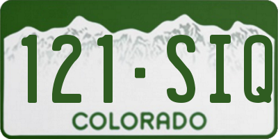 CO license plate 121SIQ