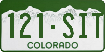 CO license plate 121SIT