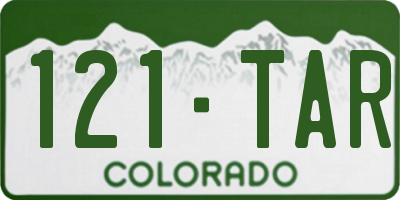 CO license plate 121TAR