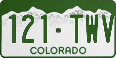 CO license plate 121TWV