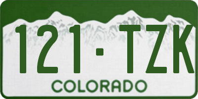 CO license plate 121TZK