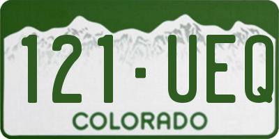CO license plate 121UEQ