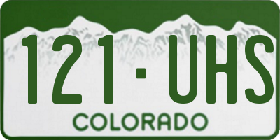 CO license plate 121UHS