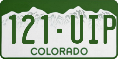 CO license plate 121UIP