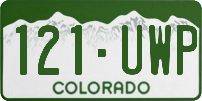 CO license plate 121UWP