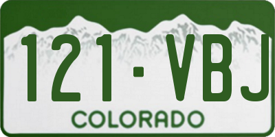 CO license plate 121VBJ
