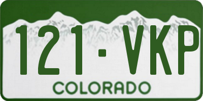 CO license plate 121VKP