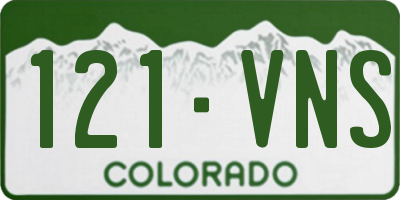CO license plate 121VNS