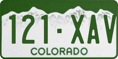 CO license plate 121XAV