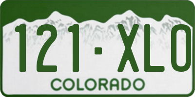 CO license plate 121XLO