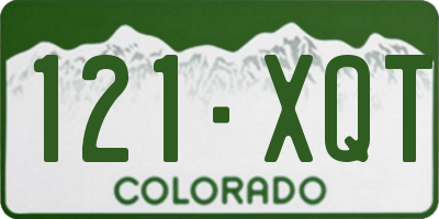 CO license plate 121XQT