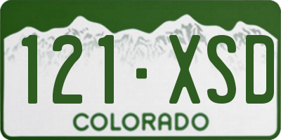 CO license plate 121XSD