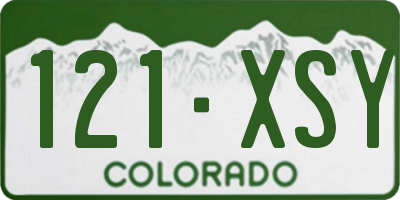 CO license plate 121XSY