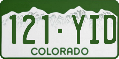 CO license plate 121YID