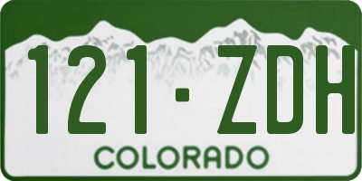 CO license plate 121ZDH