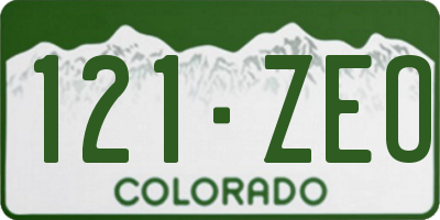 CO license plate 121ZEO