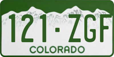 CO license plate 121ZGF