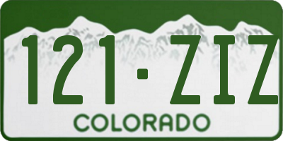 CO license plate 121ZIZ